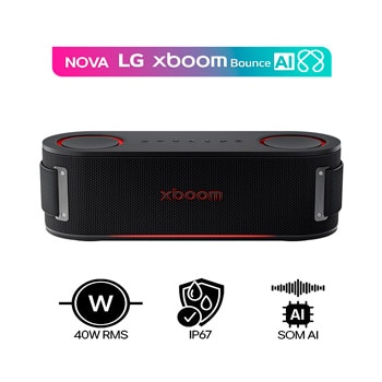 LG xboom Bounce by will.i.am | Caixa de Som Bluetooth Portátil | Som exclusivo xboom com Radiadores Passivos Superiores - BOUNCE
