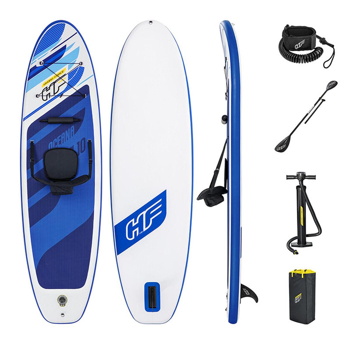 Placa de surf de paddle inflável com acessórios Bestway Hydro-Force Multicolour 305 x 84 x 12 cm
